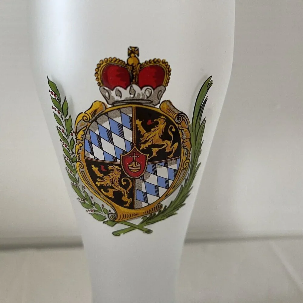 Bayern Bavaria Coat Of Arms Bockling Pilsner Beer Glass Crest Germany Vintage